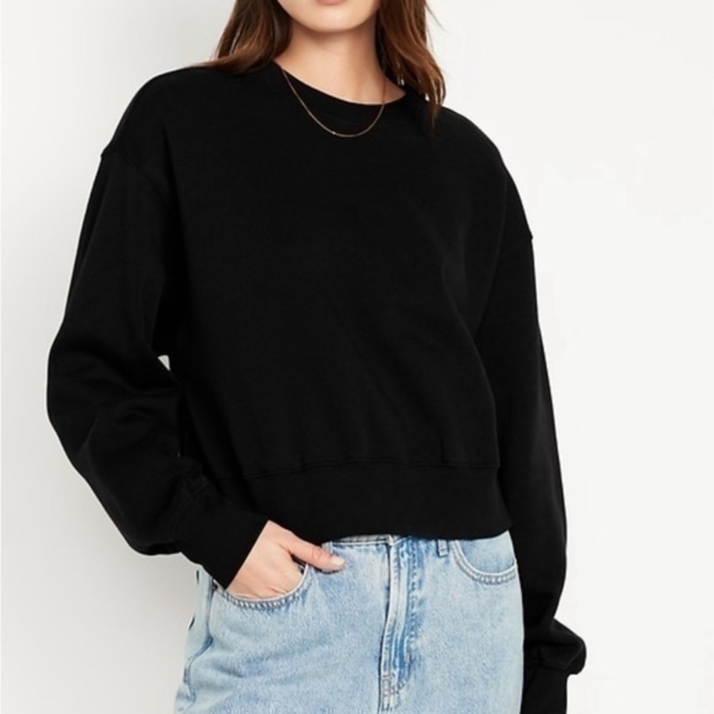 Primark sweatshirt pull over black fleece long sleeve XXS